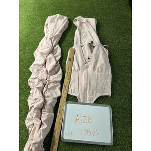 Capsule workout clubbing Set Pink Elastic Waist Shorts Size L Zip crop top